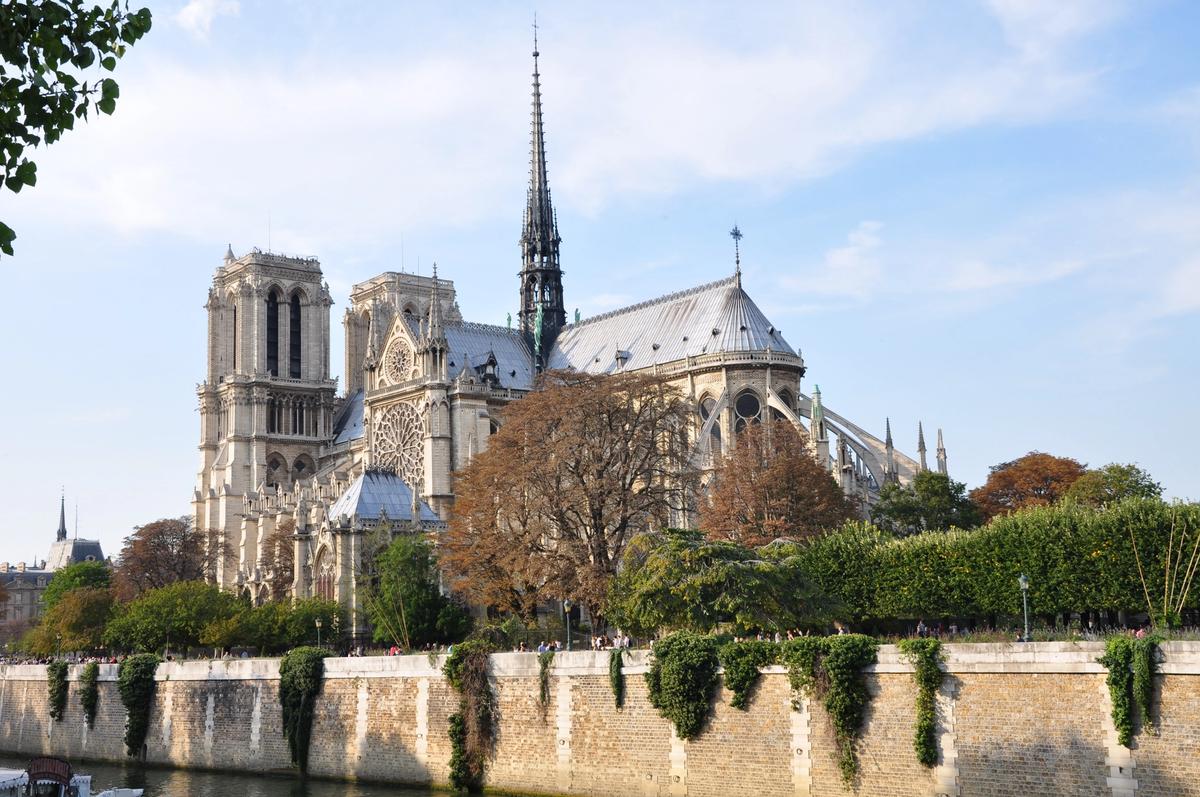 Notre Dame's 93-metre spire, which was destroyed in the April 2019 fire, will be reconstructed according to original plans © Sebastien