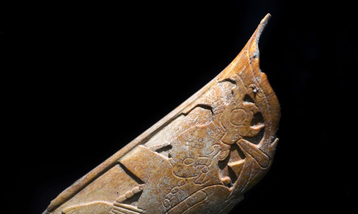 Intricate Maya nose ornament made of human bone discovered in Mexico Intricate Maya nose ornament made of human bone discovered in Mexico