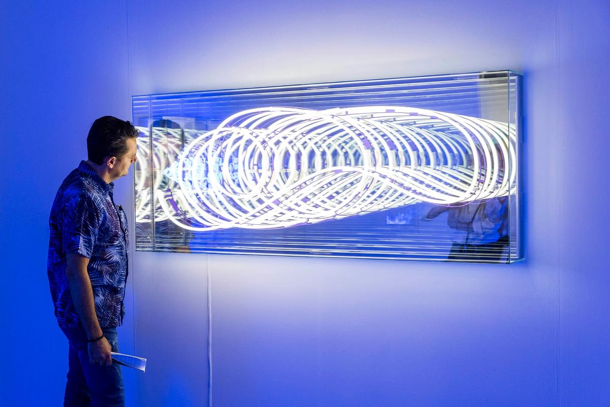 Galerie Krinzinger showing Brigitte Kowanz at Art Basel in Miami Beach, 2017 © Art Basel