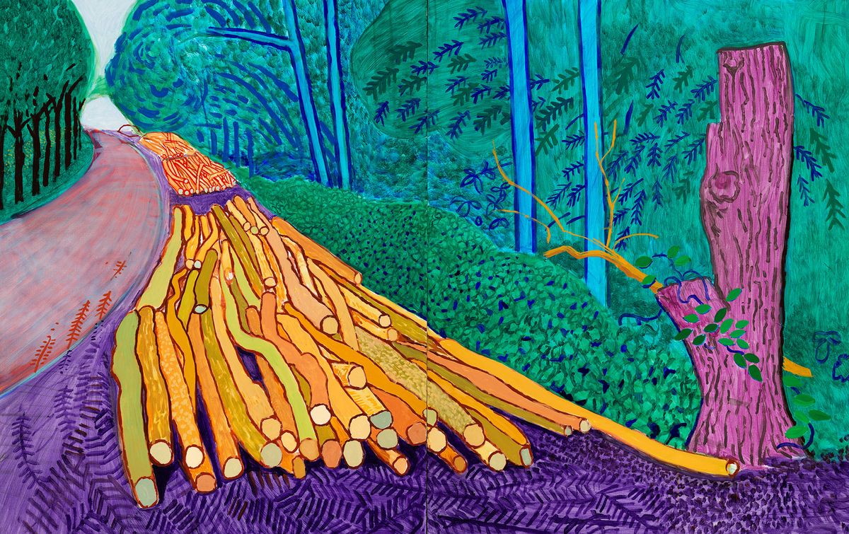 David Hockney's More Felled Trees on Woldgate (2008) © David Hockney, Photo: Richard Schmidt