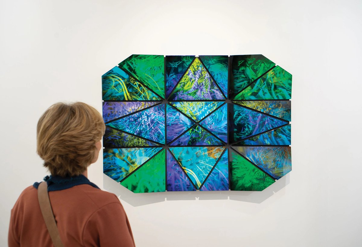 ‘Analogue version of augmented reality’: holographic work from Sarah Meyohas’s Interferences series (begun in 2021), at Marianne Boesky’s stand Photo: David Owens