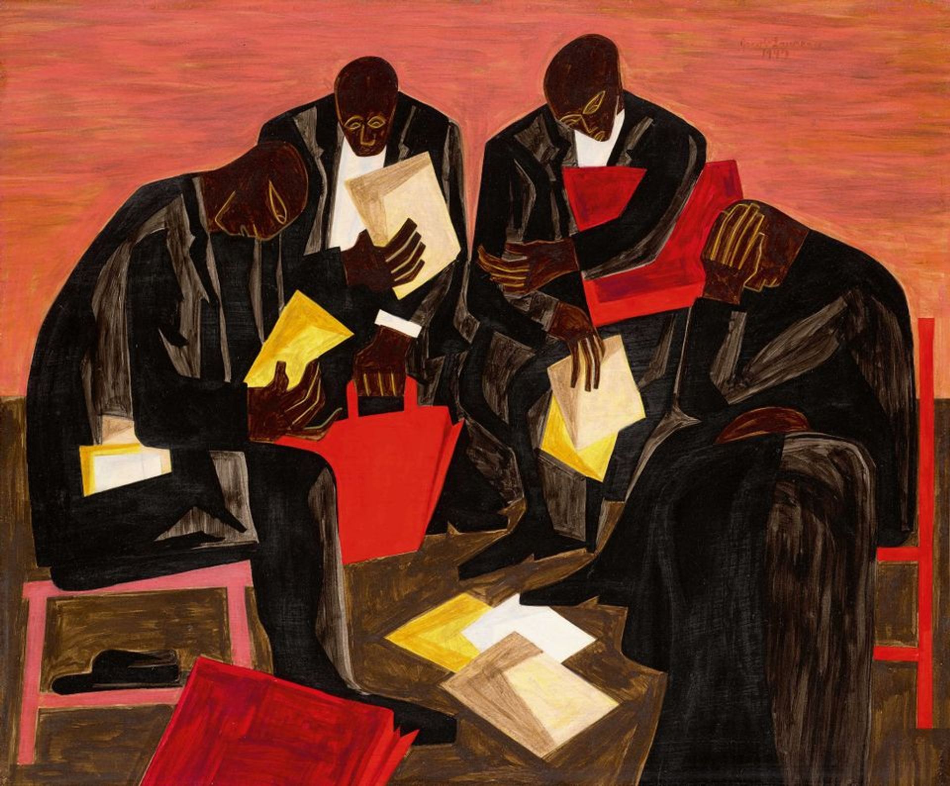 Jacob Lawrence’s The Businessmen (1947) Courtesy of Sotheby's