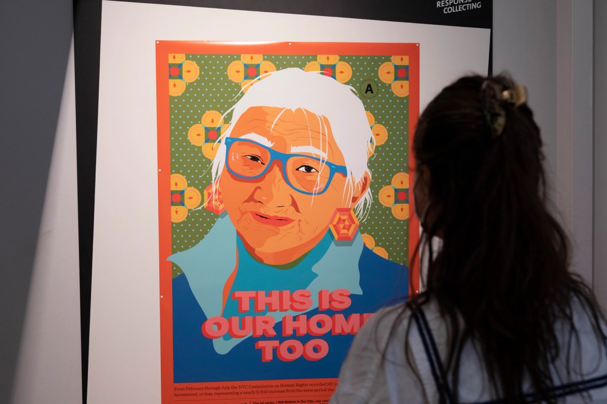 An installation view of the I Still Believe in Our City public art campaign by Amanda Phingbodhipakkiya at the V&A © Victoria and Albert Museum, London