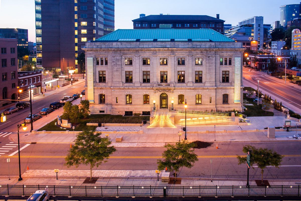 The Woodbridge N. Ferris Building in Grand Rapids, Michigan, part of the Kendall College of Art and Design campus, and home of the Urban Institute of Contemporary Arts since 2020 Photo by Katie ychowski, via Wikimedia Commons
