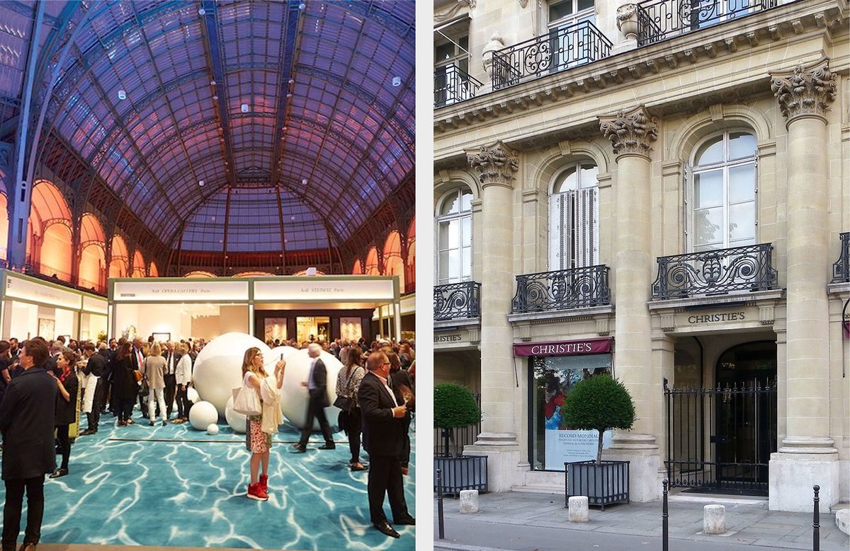 Blurred lines? Crowds at the opening of La Biennale Paris last year and Christie's France © Florent Drillon. Wikimedia