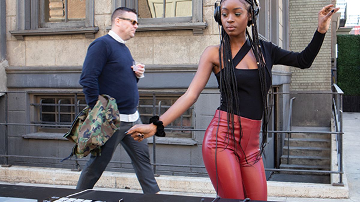 The DJ Young Wavy Fox at Patrisse Cullors's Fuck White Supremacy, Let’s Get Free at Frieze Projects © David Owens