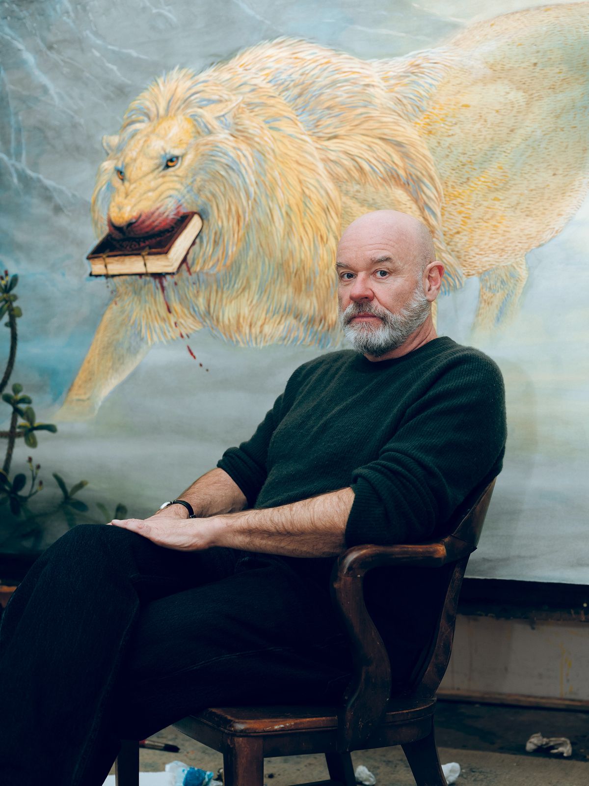 Lion’s share: In addition to his exhibition at the Morgan Library & Museum, Walton Ford is the subject of a show by Kasmin Gallery at the Ateneo Veneto in Venice Photo: Charlie Rubin; courtesy of the artist and Kasmin, New York