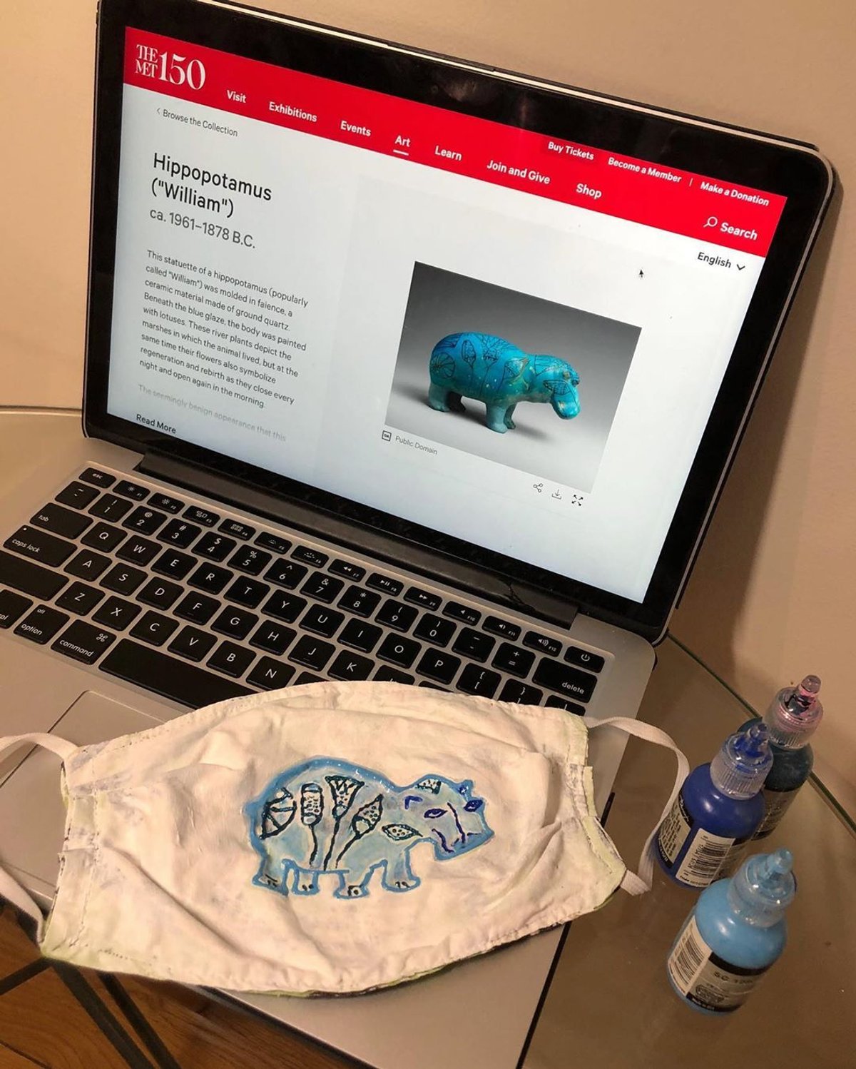 #MetMaskChallenge courtesy Metropolitan Museum of Art via Instagram