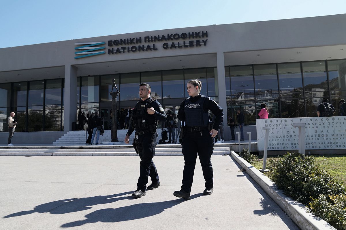 Member of parliament Nikolaos Papadopoulos attacked a work at the National Gallery in Athens last year
AP PHOTOTHANASSIS STAVRAKIS; © 2025 THE ASSOCIATED PRESS