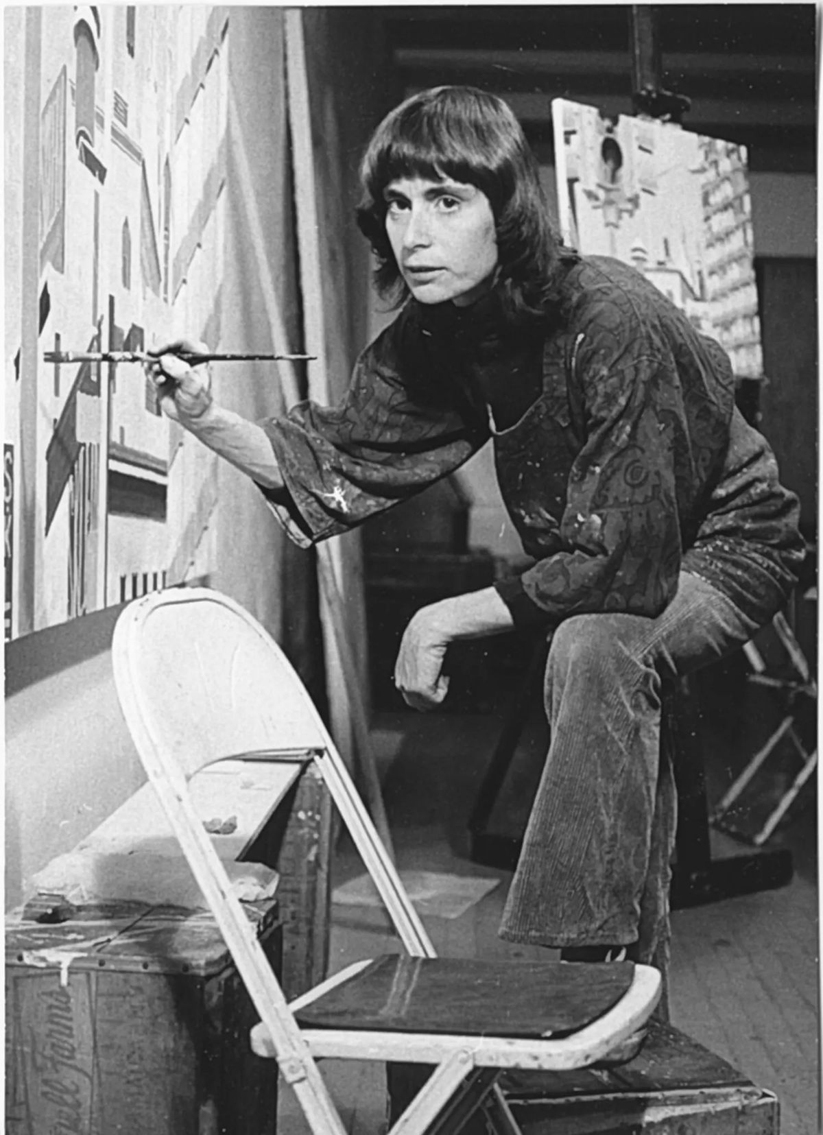 Yvonne Jacquette in her studio in New York in the early 1970s Photo by Sheyla Baykal, courtesy Karma