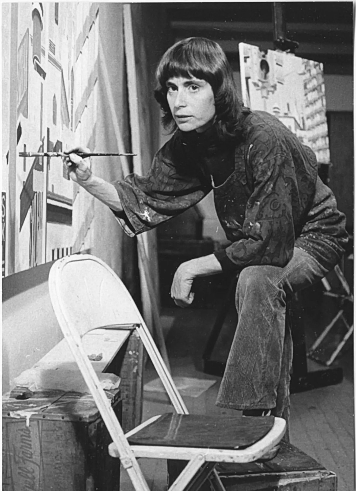 Yvonne Jacquette in her studio in New York in the early 1970s Photo by Sheyla Baykal, courtesy Karma
