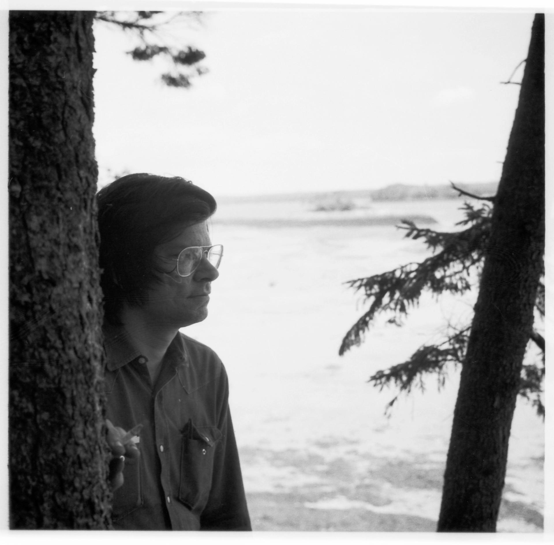 Robert Smithson near Little Fort Island, Maine (1972) Photograph: Nancy Holt ©Holt/Smithson Foundation, Licensed by VAGA at ARS, New York