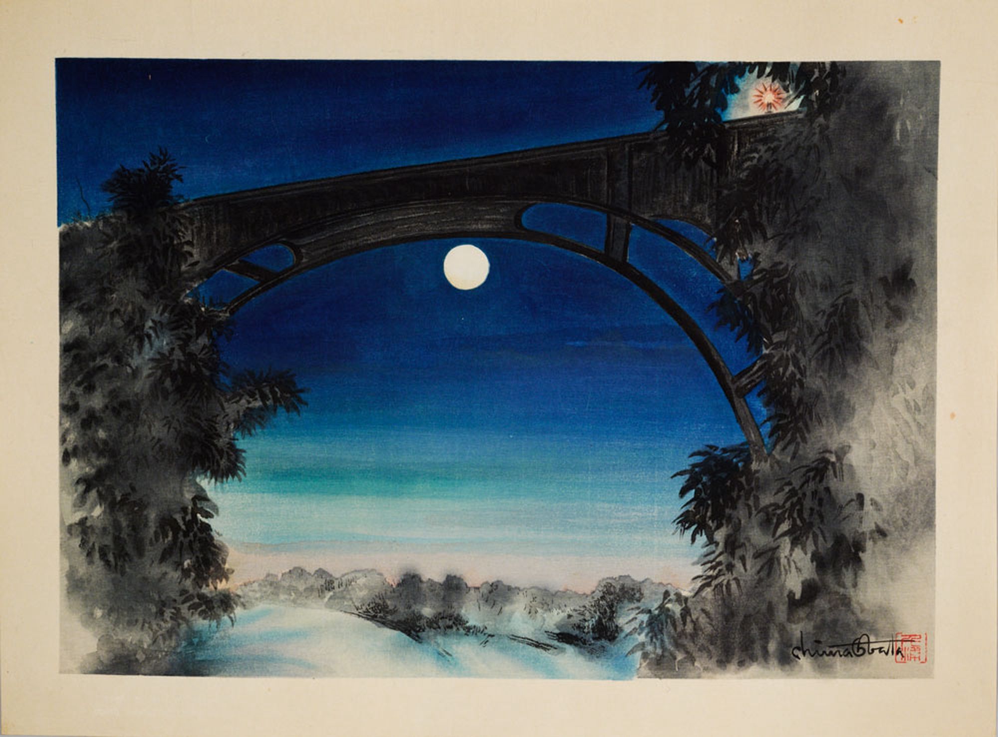 Chiura Obata, Full Moon, Pasadena, California, 1930 The Huntington Library, Art Museum, and Botanical Gardens, Gift of the Obata Family