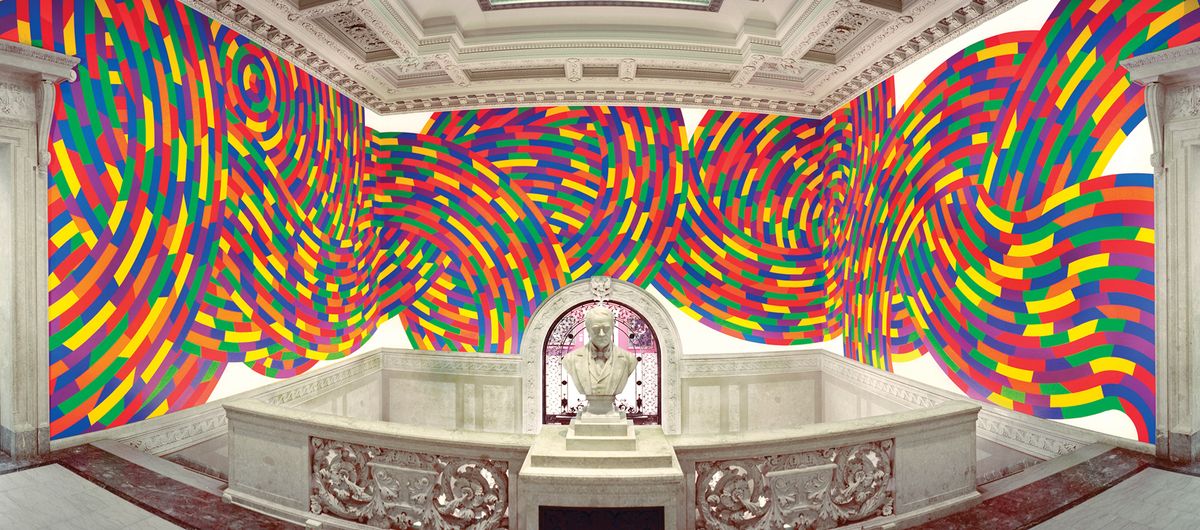 Wall Drawing #1131 (2004) is situated at the Wadsworth Atheneum in Hartford, Connecticut Photo: Allen Phillips; © Estate of Sol LeWitt/Artists Rights Society (ARS), New York; courtesy of Wadsworth Atheneum Museum of Art