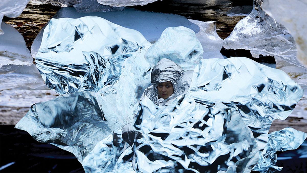 In the video We Are Opposite Like That II, Himali Singh Soin’s character journeys across a frozen landscape Courtesy of the artist