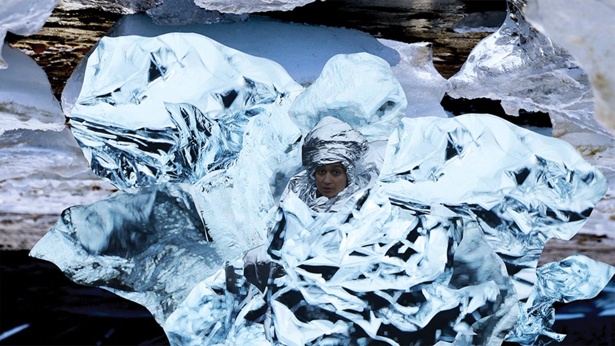 In the video We Are Opposite Like That II, Himali Singh Soin’s character journeys across a frozen landscape Courtesy of the artist