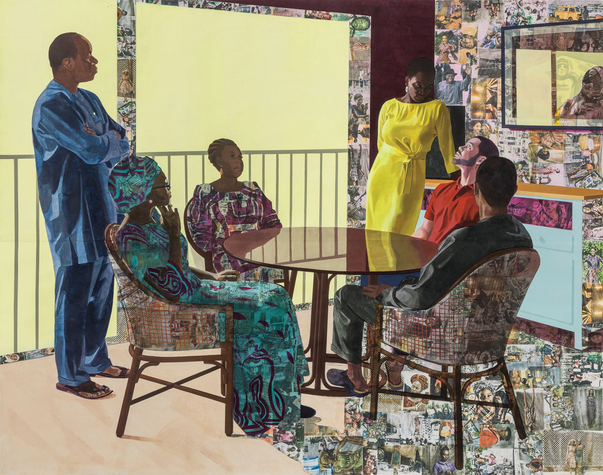 I Still Face You (2015) by the Nigerian-born, US-based artist Njideka Akunyili Crosby is one of the contemporary works in the show. Akunyili Crosby’s works often feature scenes of family and friends in domestic situations. © the artist; courtesy of Victoria Miro and David Zwirner