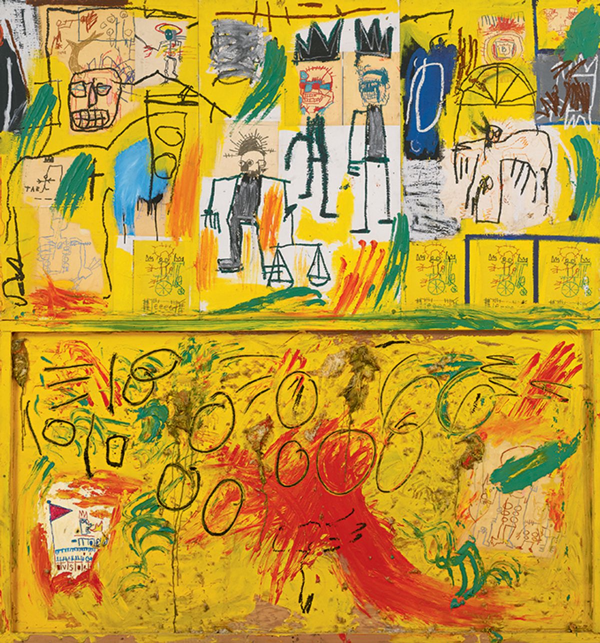 Untitled (Yellow Tar and Feathers) (1981) by Jean-Michel Basquiat Photo courtesy of the Banco do Brasil Cultural Centre