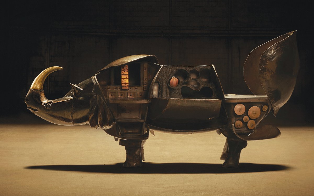 Beast with a bar: François-Xavier Lalanne’s Rhinocrétaire I (below) sold at Christie’s Paris last month for €18.3m Courtesy of Christie’s