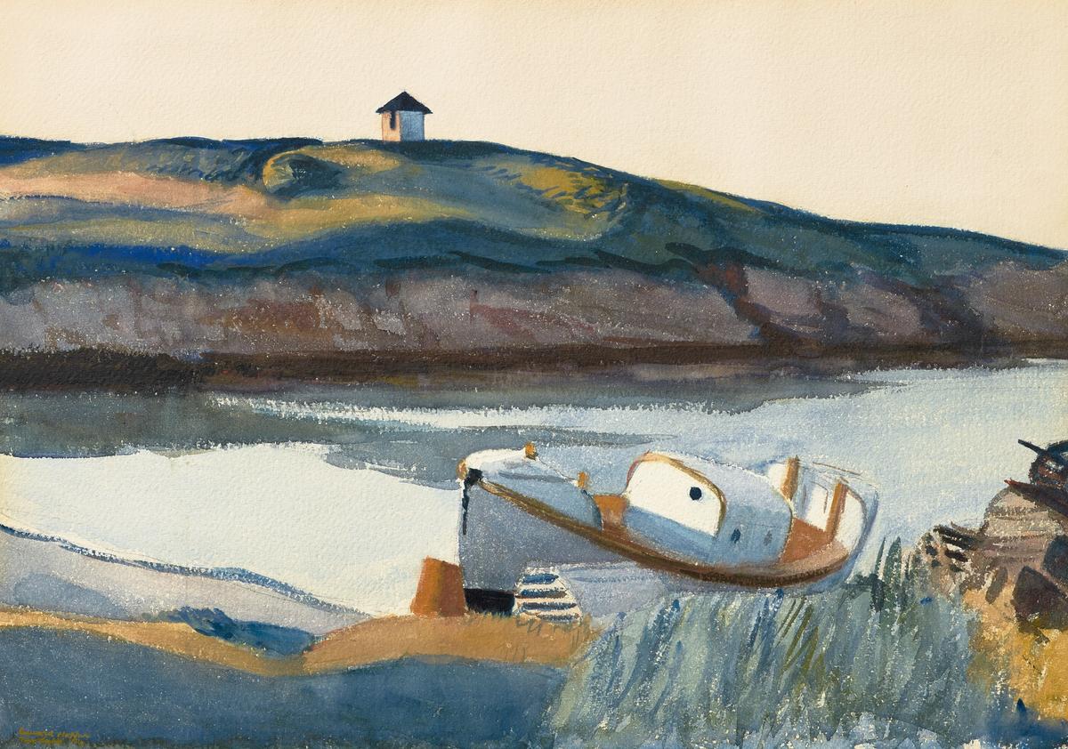 Edward Hopper’s Coast Guard Cove (1929) is expected to sell for between $600,000 and $800,000 at Christie's New York in May. Courtesy Christie's