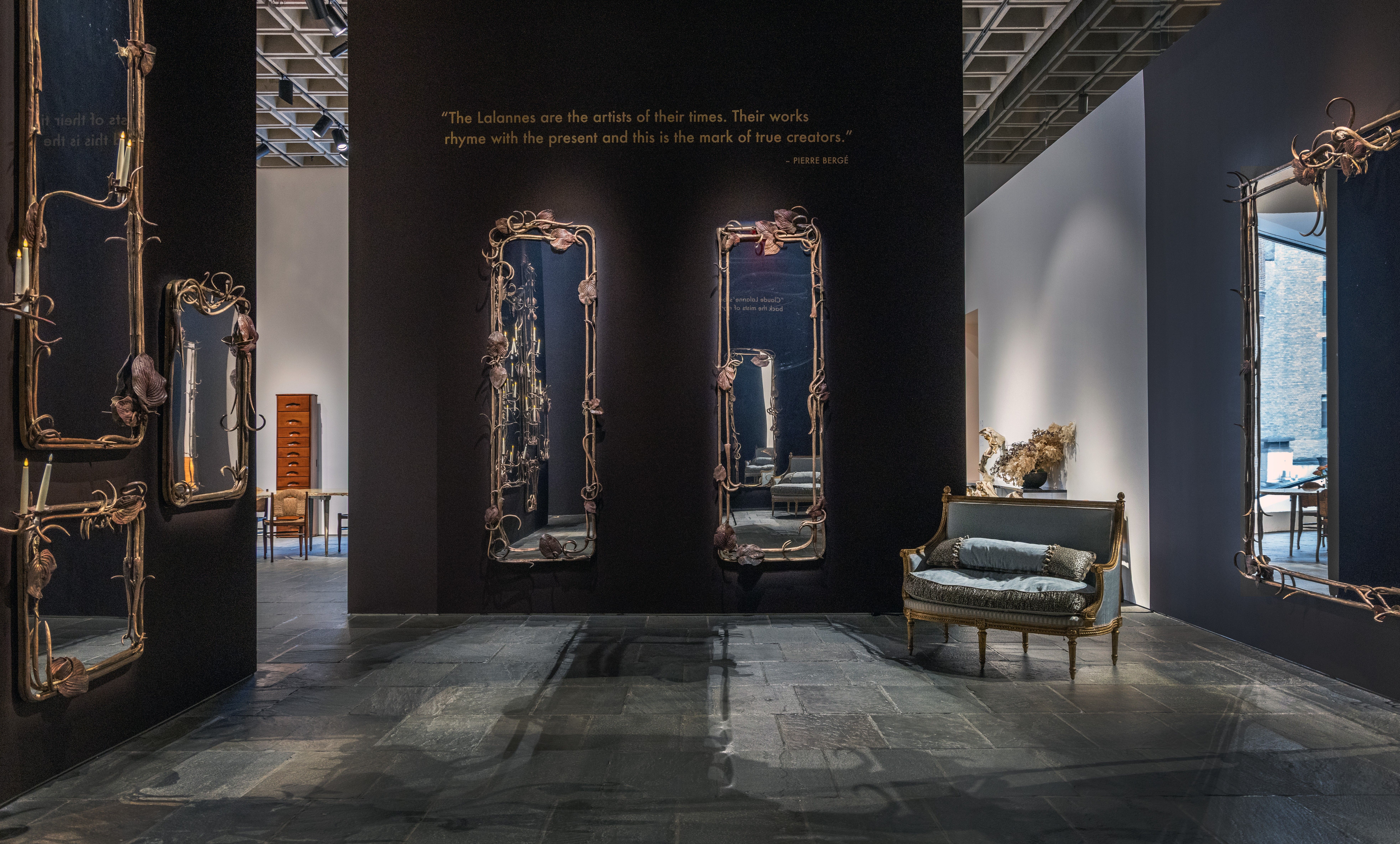 The Claude Lalanne mirrors on display at Sotheby's New York. Courtesy Sotheby's