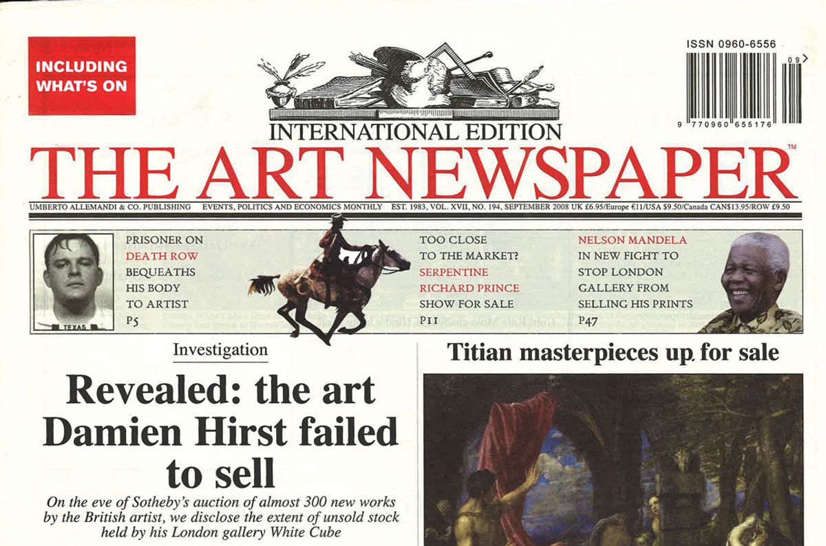 We broke news of unsold works by Damien Hirst in 2008 The Art Newspaper