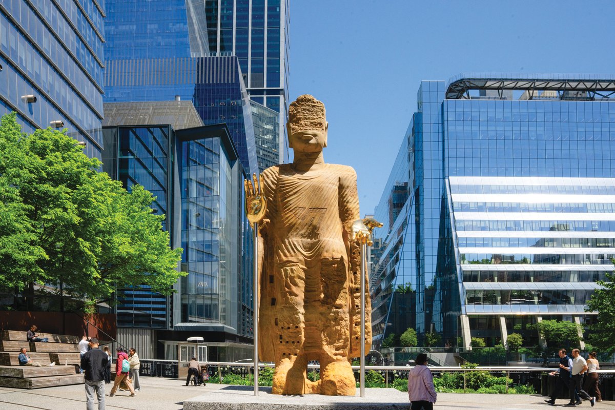 Tuan Andrew Nguyen used melted-down artillery shells from Afghanistan to create the buddha’s hands Photo by Steven Molina Contreras