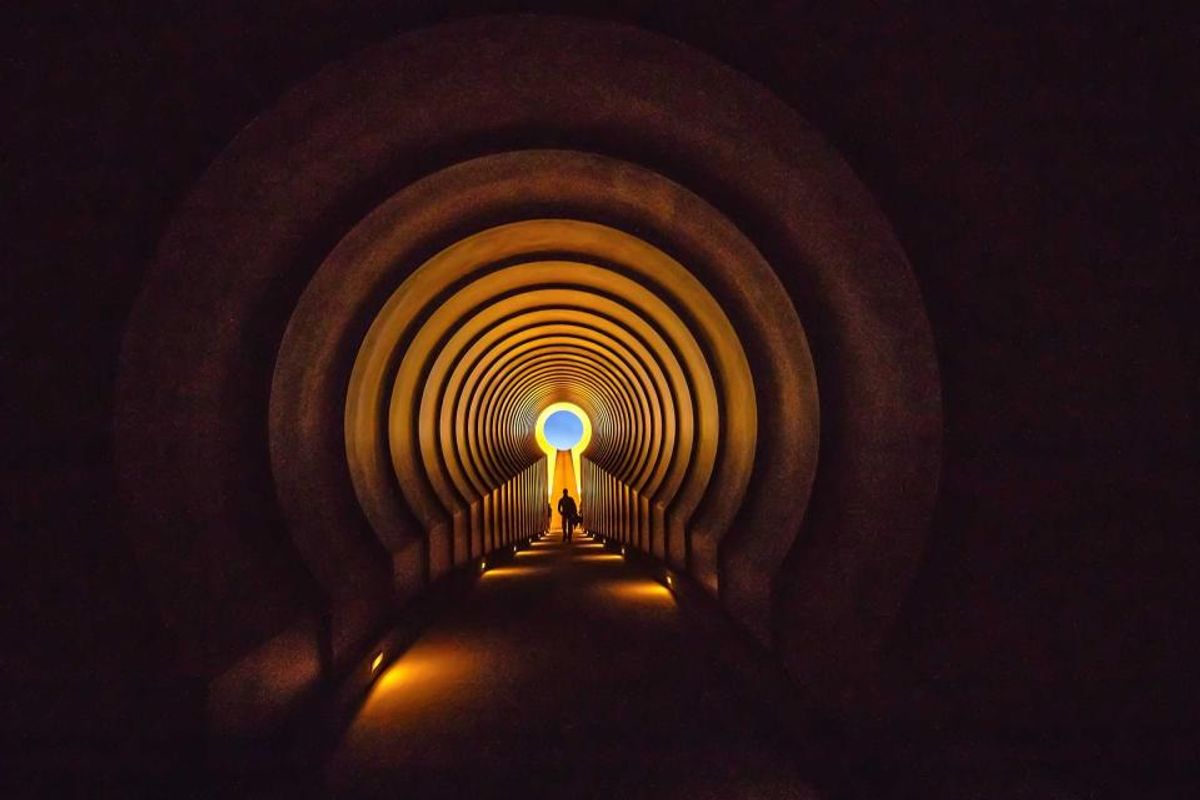 The Alpha Tunnel at James Turrell's Roden Crater in Arizona Arizona State University
