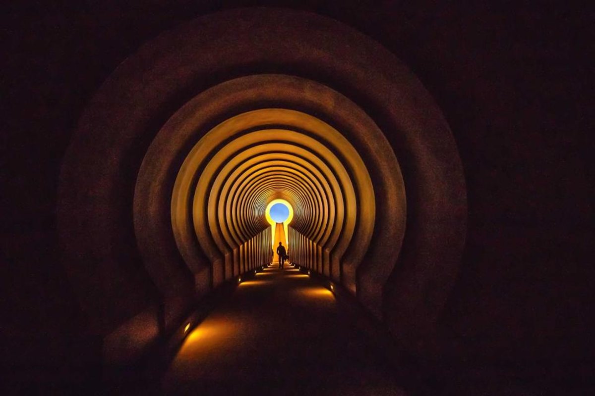 The Alpha Tunnel at James Turrell's Roden Crater in Arizona Arizona State University