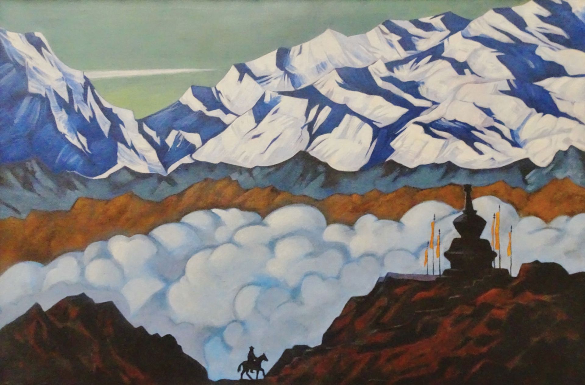 A Mountainscape ascribed to Nicholas Roerich in the Ghent show Dieleghem Foundation