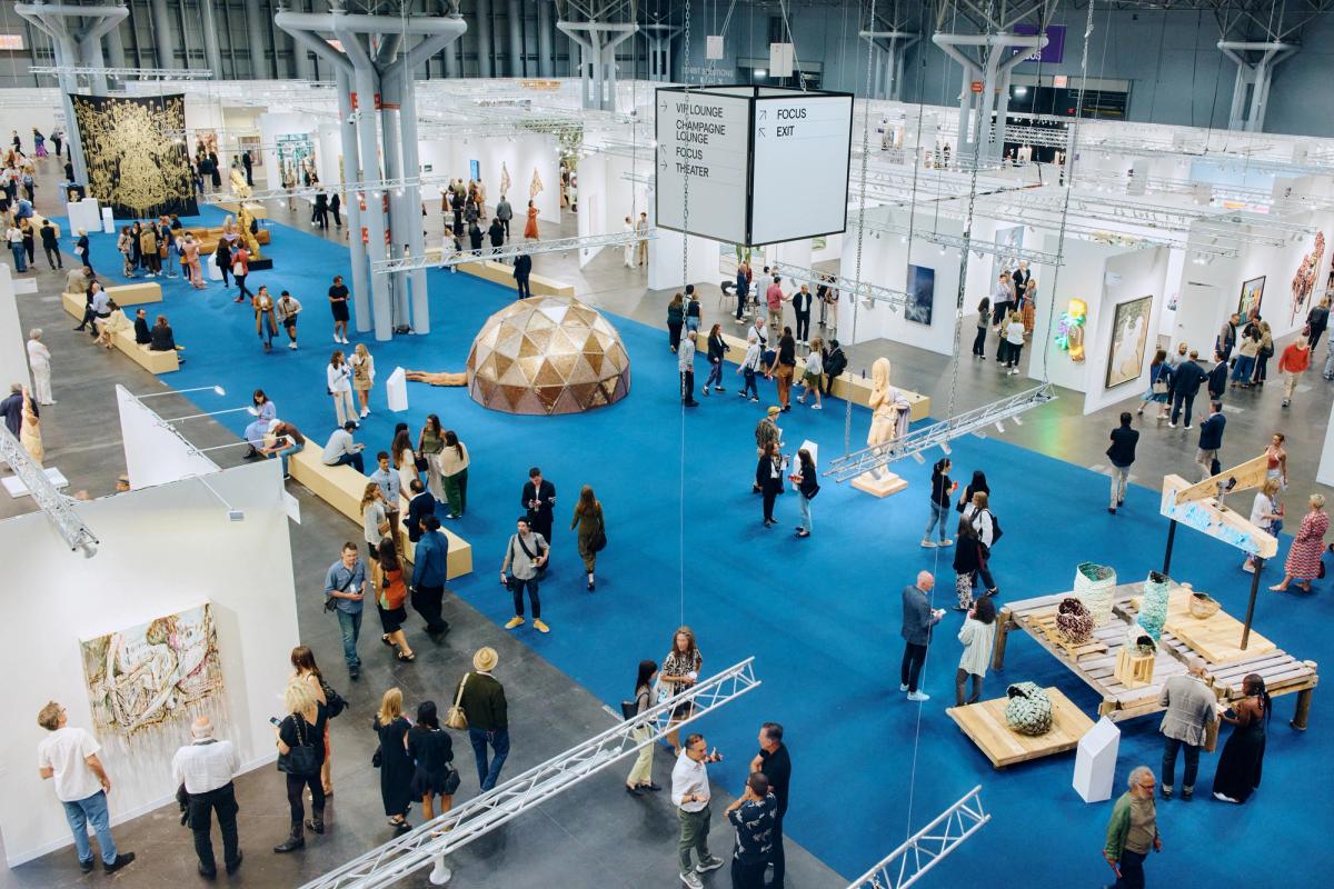 A view of the 2024 Armory Show, with Kasmin and Sean Kelly's stands in the foreground. Photo courtesy The Armory Show