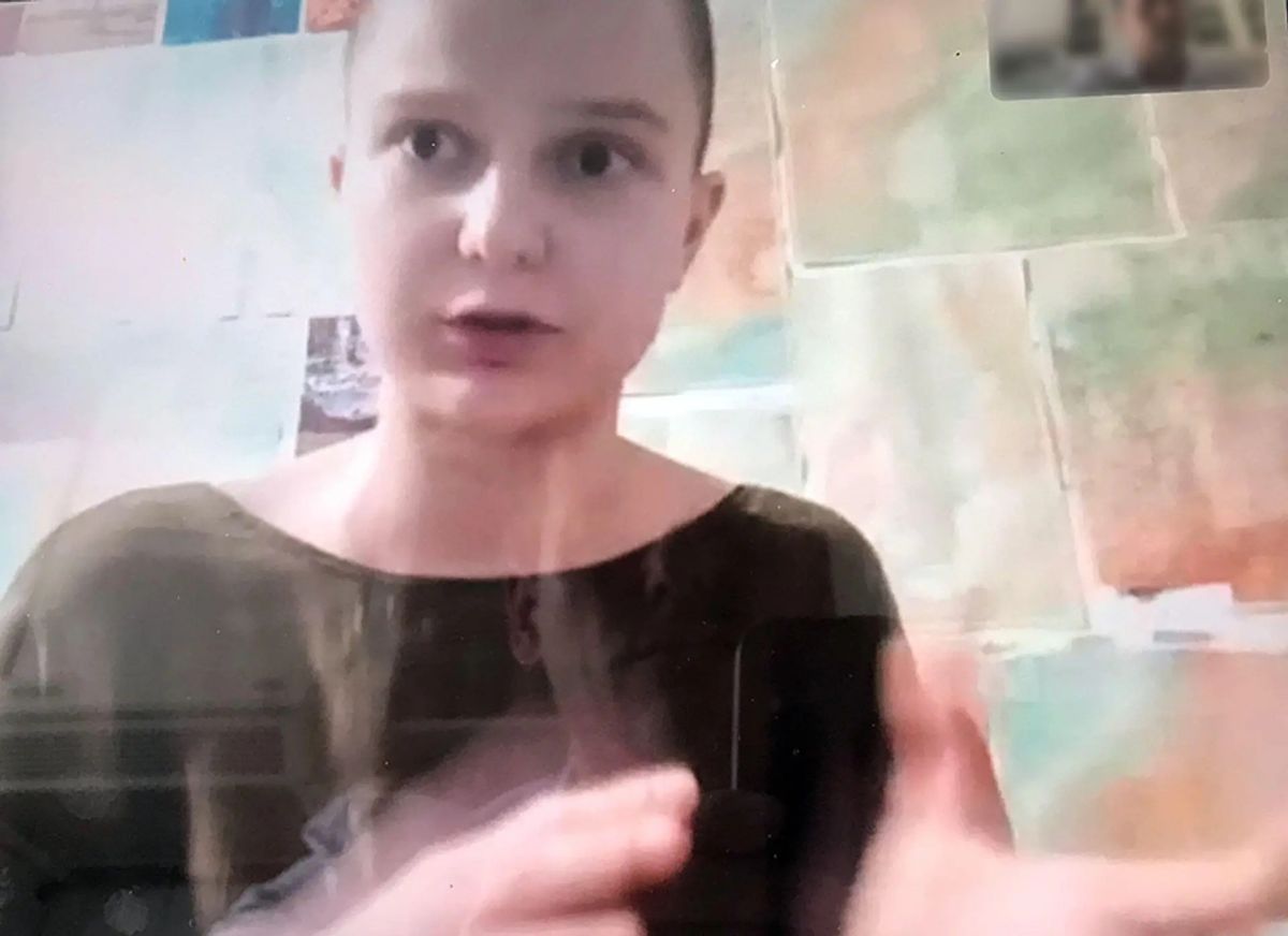 Yulia Tsvetkova, shown here during a video chat with a journalist in July 2020, has been branded a 'foreign agent' by Russia's justice ministry © dpa picture alliance / Alamy Stock Photo