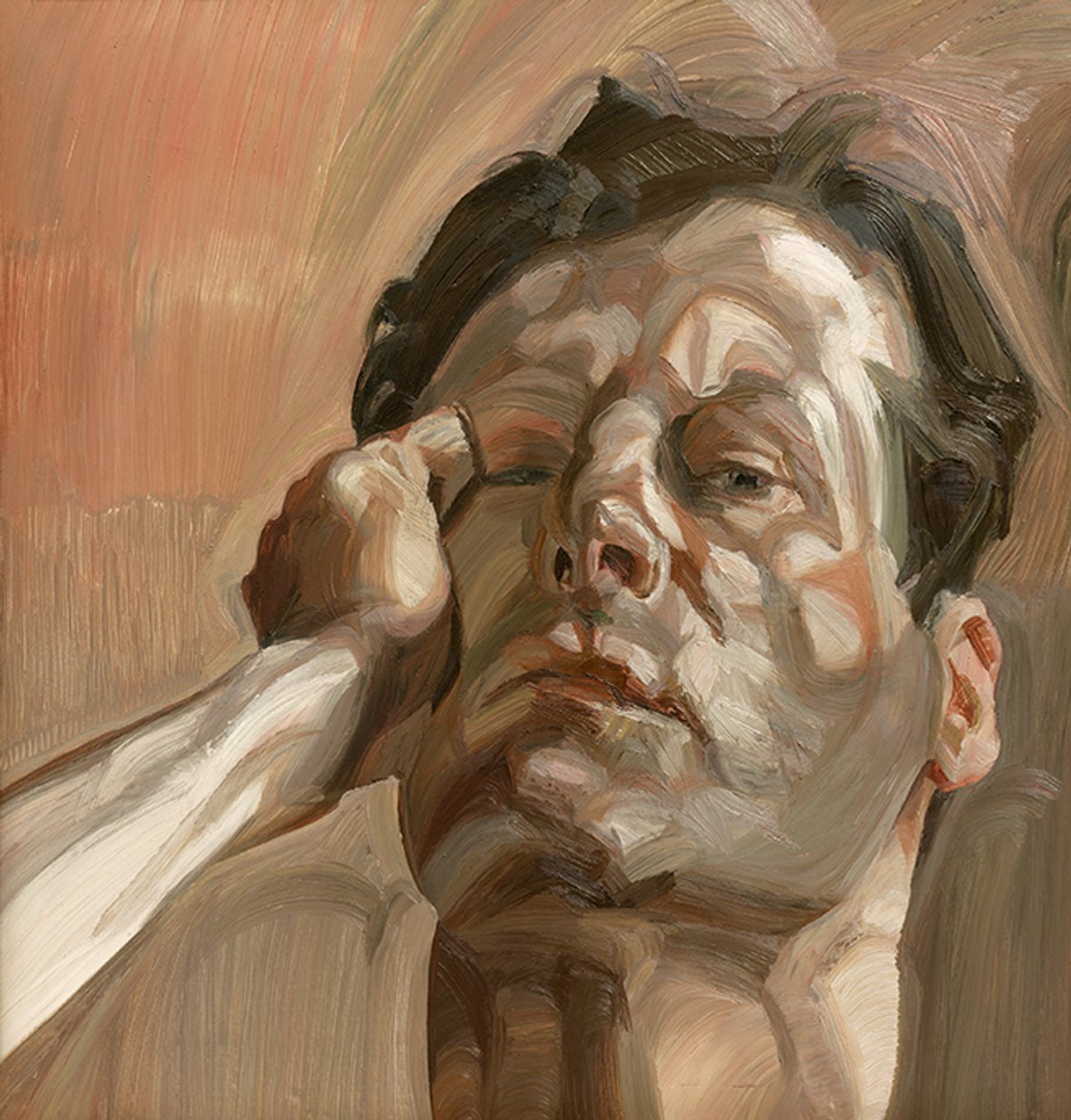 Lucian Freud's Man’s Head, Portrait I (1963) © Lucian Freud Archive