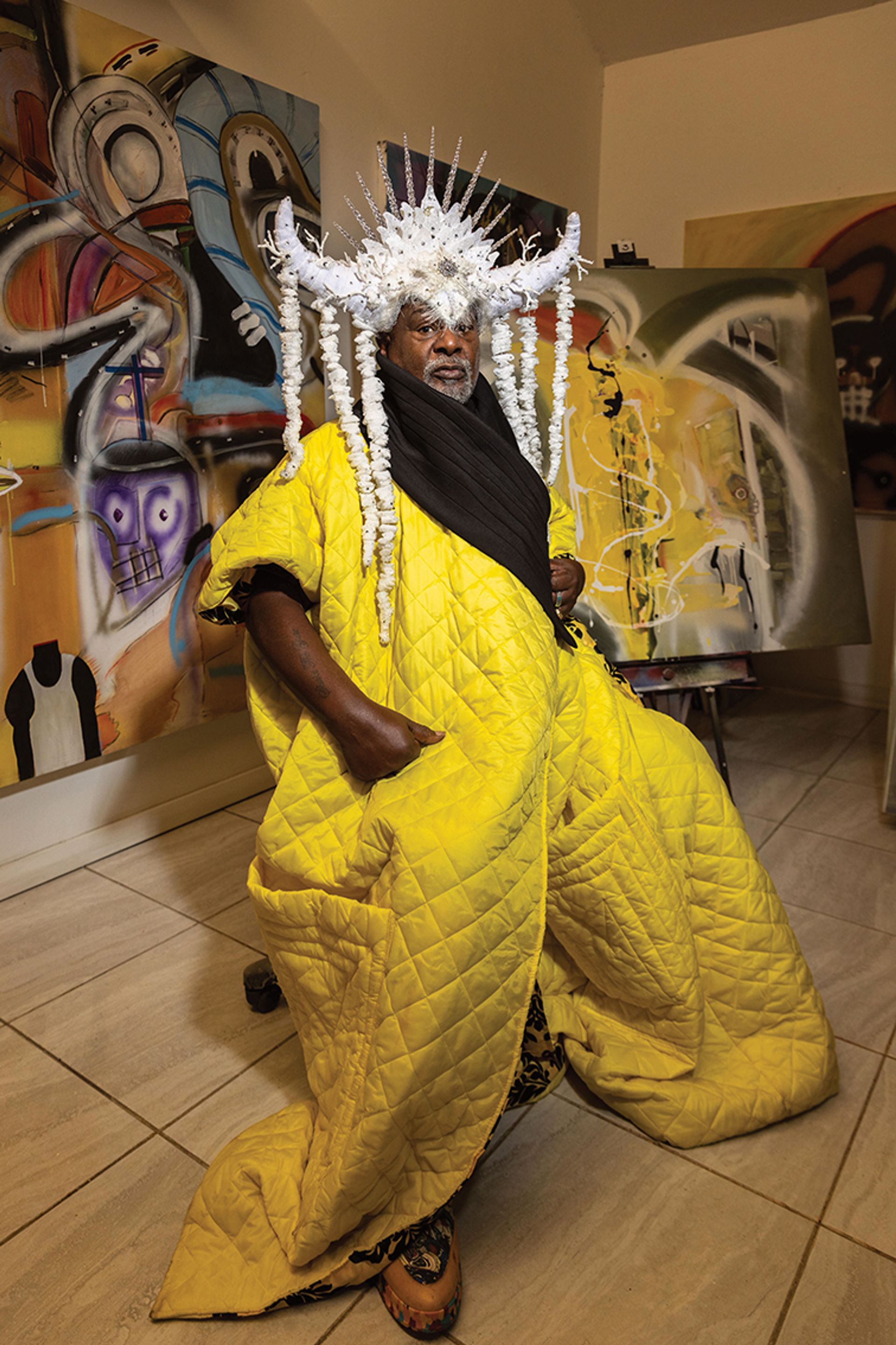 Artist and musician George Clinton in his studio in Tallahassee, Florida © Lynsey Weatherspoon 2021