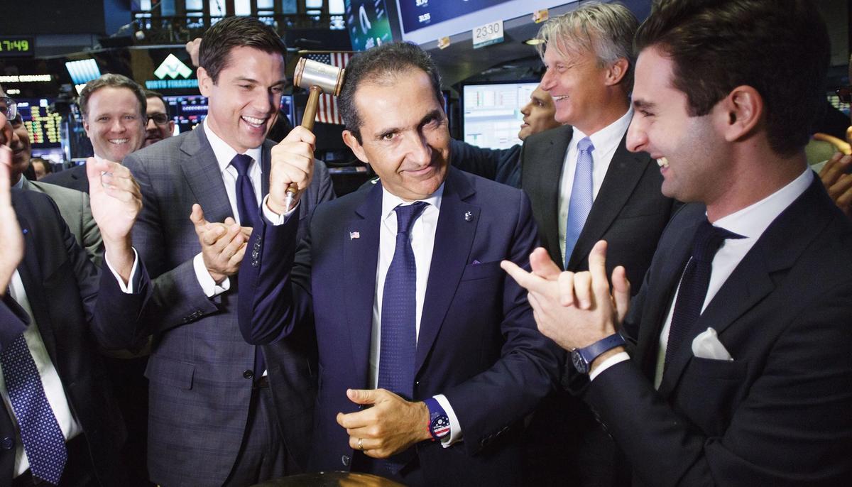 Laughing it up: Patrick Drahi is the owner of Sotheby’s, which took $7.3bn sales in 2021, the highest annual total in its 277-year history Justin Lane/EPA/Shutterstock