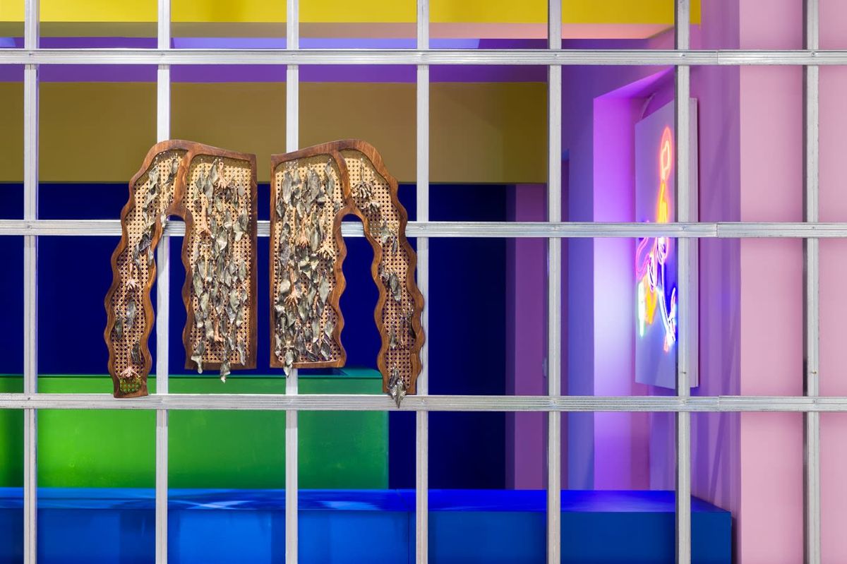 Anousha Payne's Surahonne (a flowering jacket) (2021) shown in Hawala at Paradise Row Projects