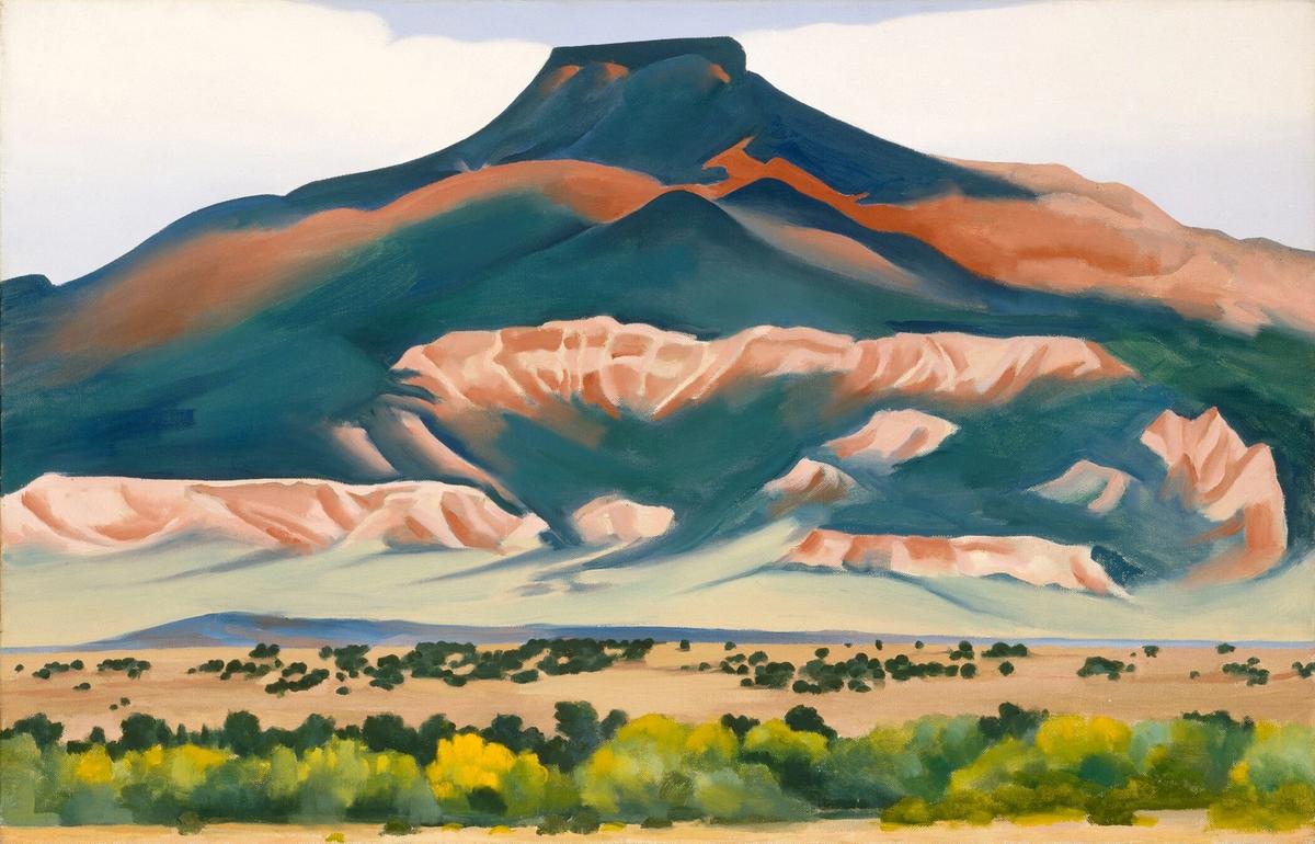Georgia O'Keeffe's Pedernal (1941),  whose surface is dotted by small bumps © Georgia O'Keeffe Museum