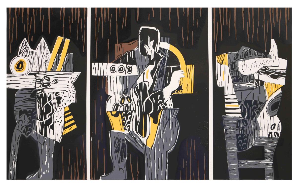 Dia Azzawi's Pursuit from Afar (2018-19) is estimated to sell for $25,000 to $30,000 Courtesy of the artist and Artse