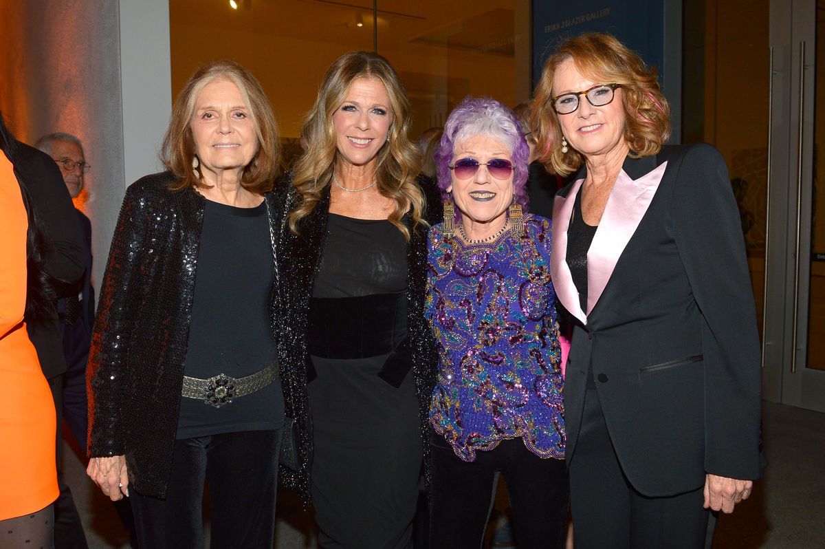 Gloria Steinem (left), with Hammer Museum trustee Rita Wilson, the artist Judy Chicago and the museum's director Ann Philbin at the 2019 Gala in the Garden Photo: Donato Sardella/Getty Images