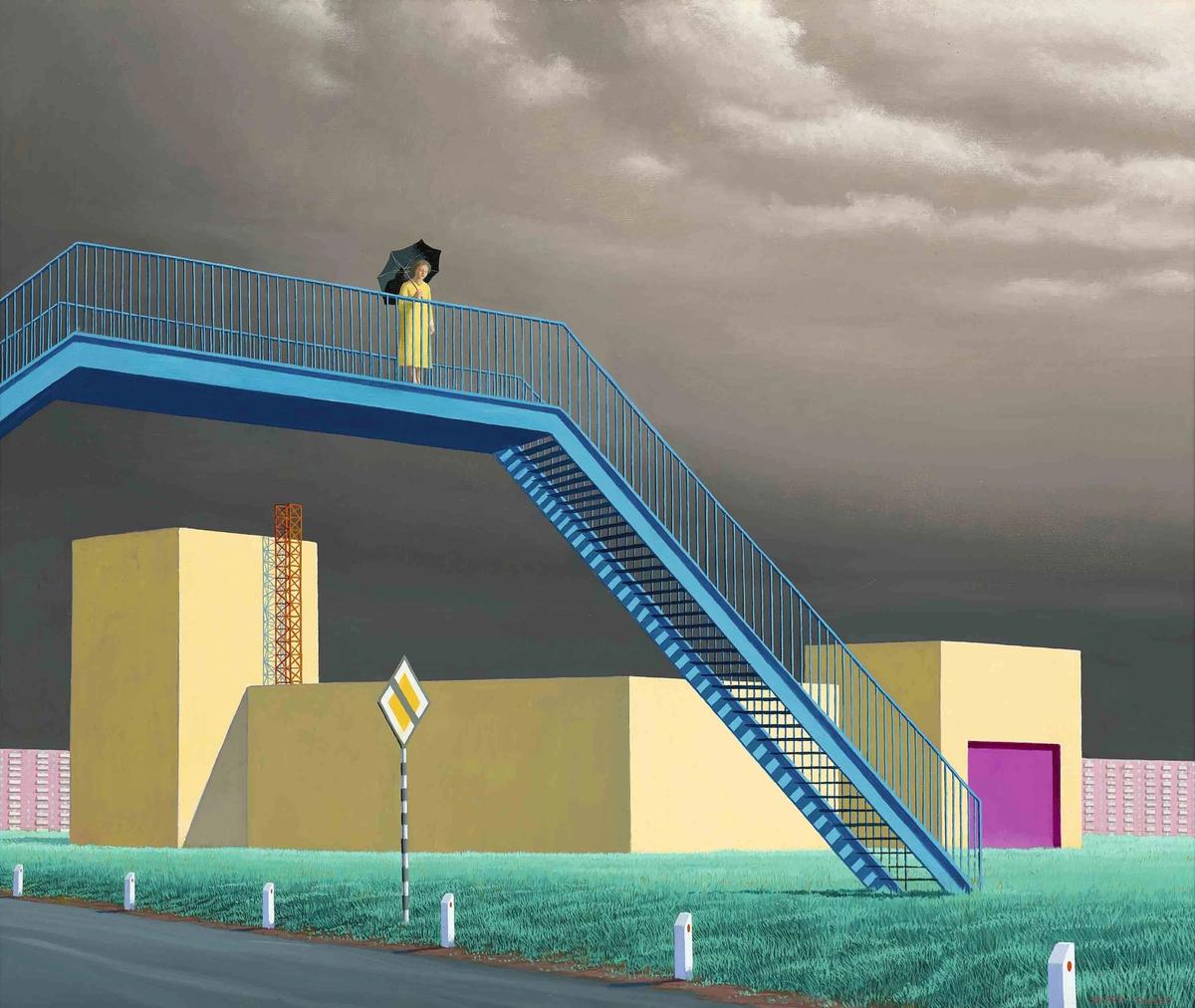 Jeffrey Smart's The Footbridge (1975) will be included in the sale of the bank's collection

