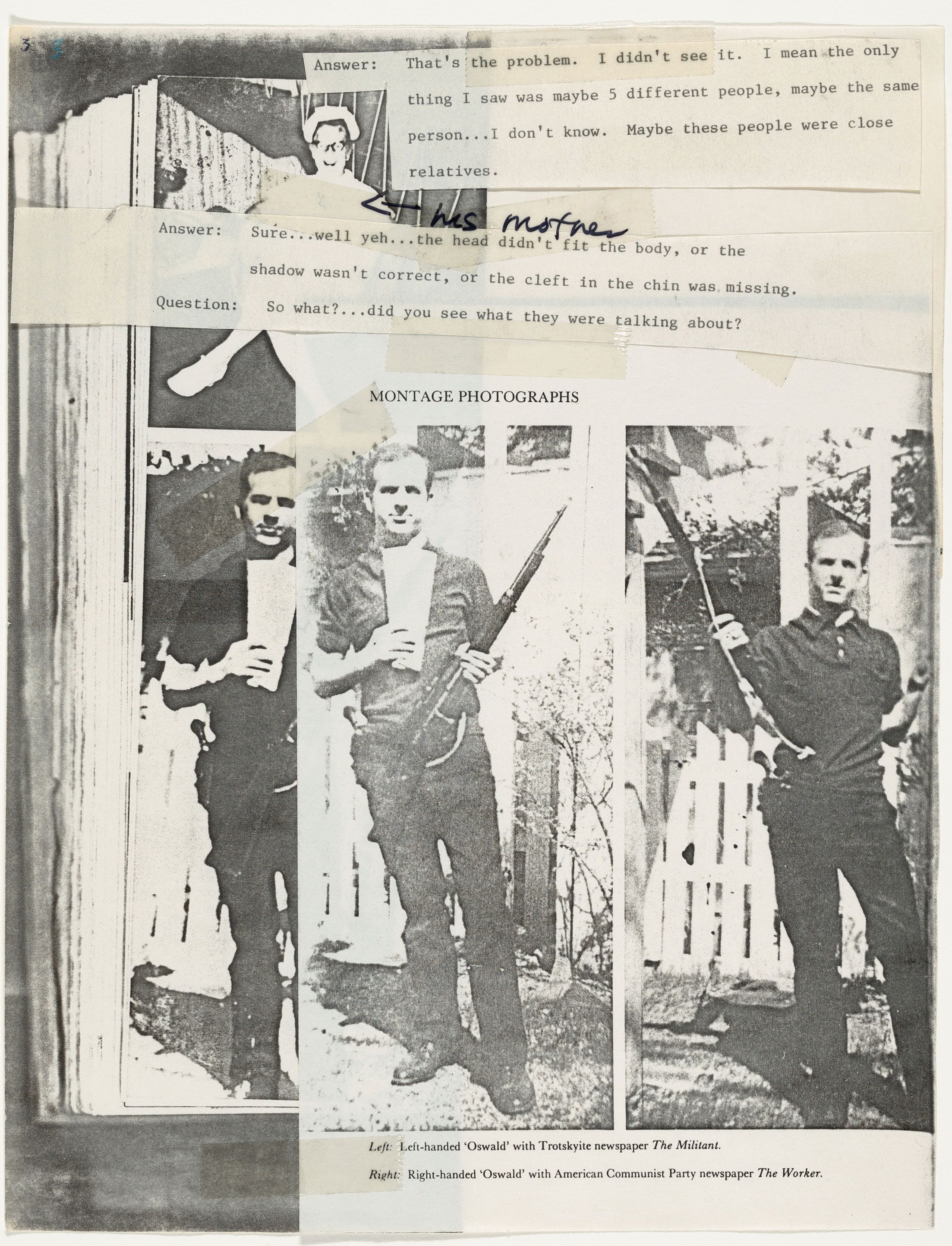 Lutz Bacher, The Lee Harvey Oswald Interview (1976) Courtesy of the artist and Greene Naftali, New York © Lutz Bacher