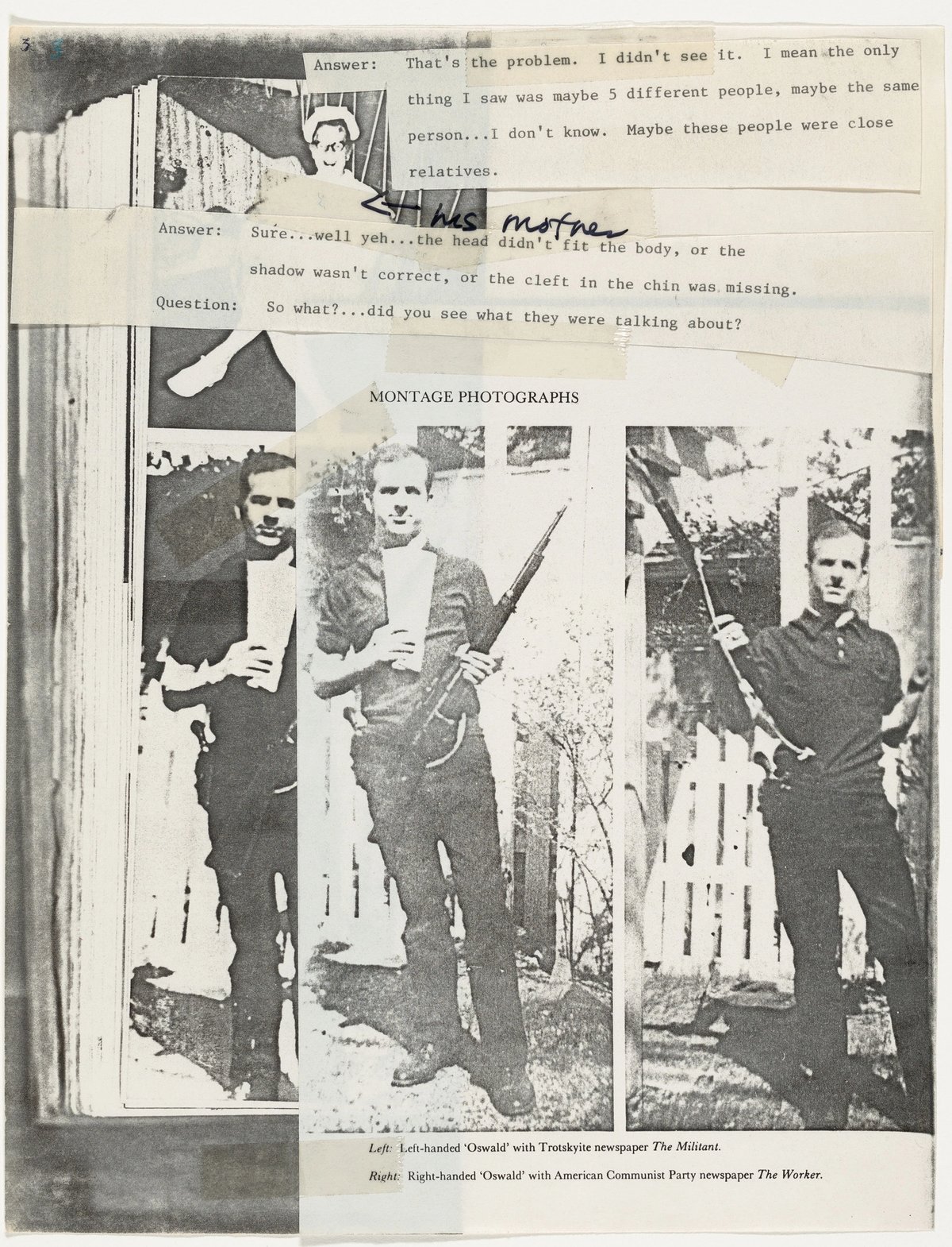 Lutz Bacher, The Lee Harvey Oswald Interview (1976) Courtesy of the artist and Greene Naftali, New York © Lutz Bacher