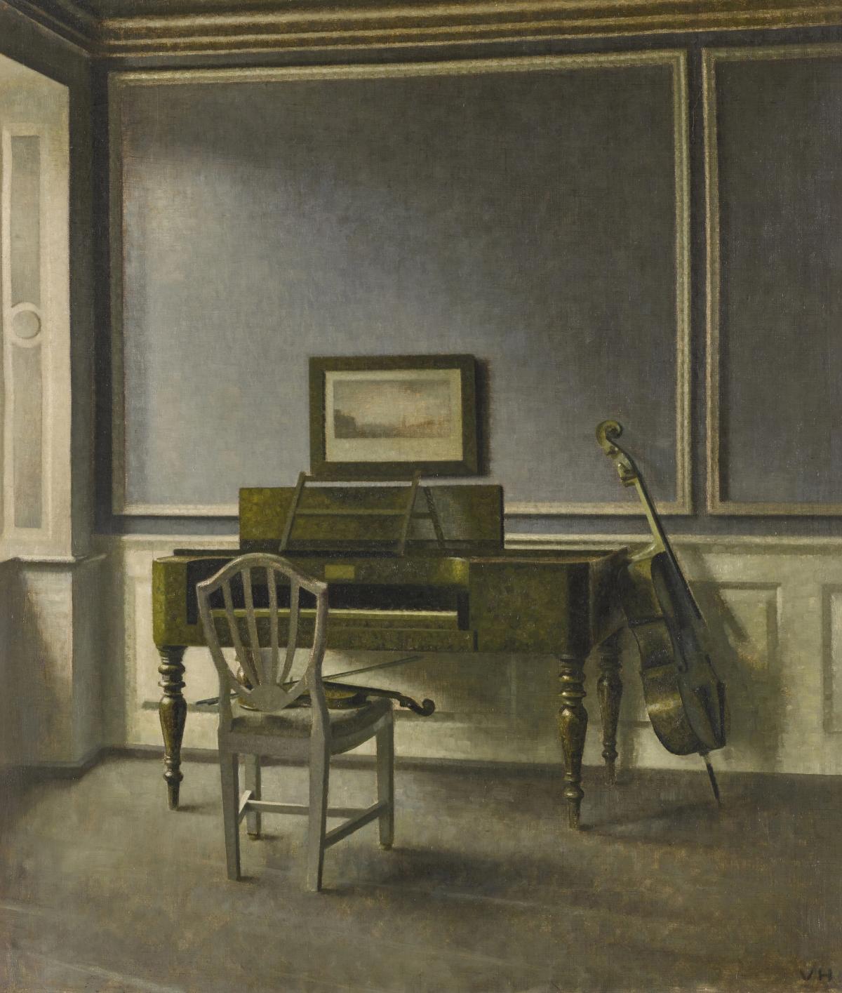 Vilhelm Hammershøi, Interior. The Music Room, Strandgade 30 (1907)