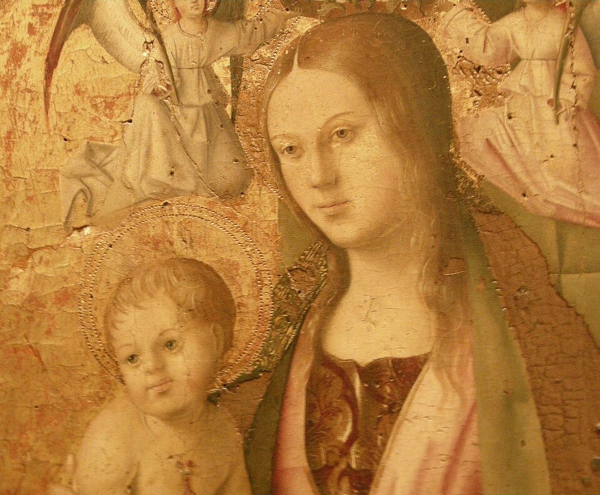 The Madonna del Rosario was one of the three Polittico di San Gregorio panels stolen from the Museo Regionale di Messina

Photo: Sailko; Courtesy Wikimedia Commons
