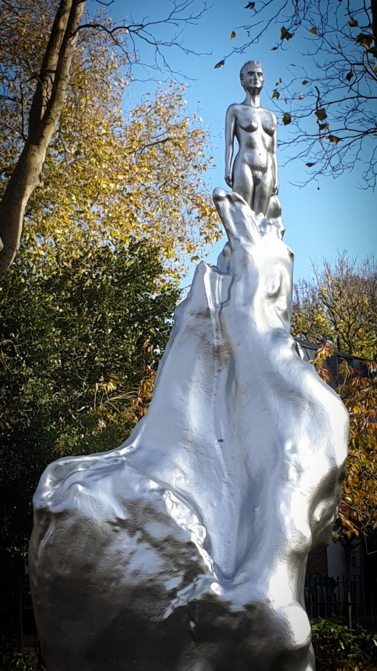 Maggi Hambling's statue in Newington Green, London, dedicated to Mary Wollstonecraft Photo: Grim23