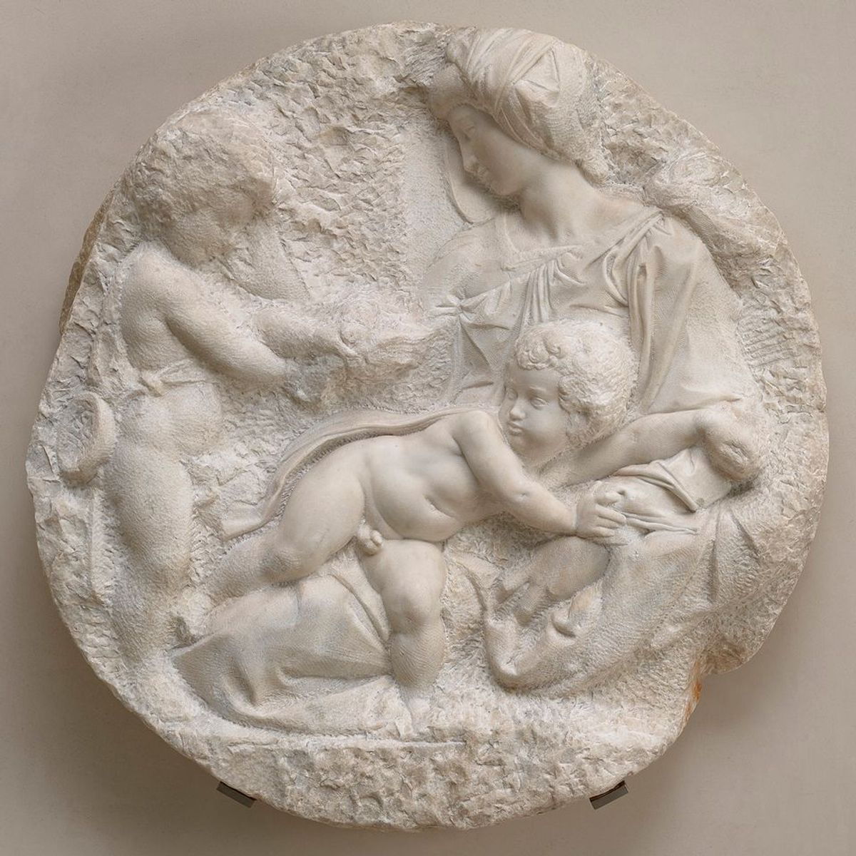 Michelangelo's The Virgin and Child with the Infant St John (around 1504-05), Royal Academy of Arts, London Photo: Prudence Cuming Associates Limited