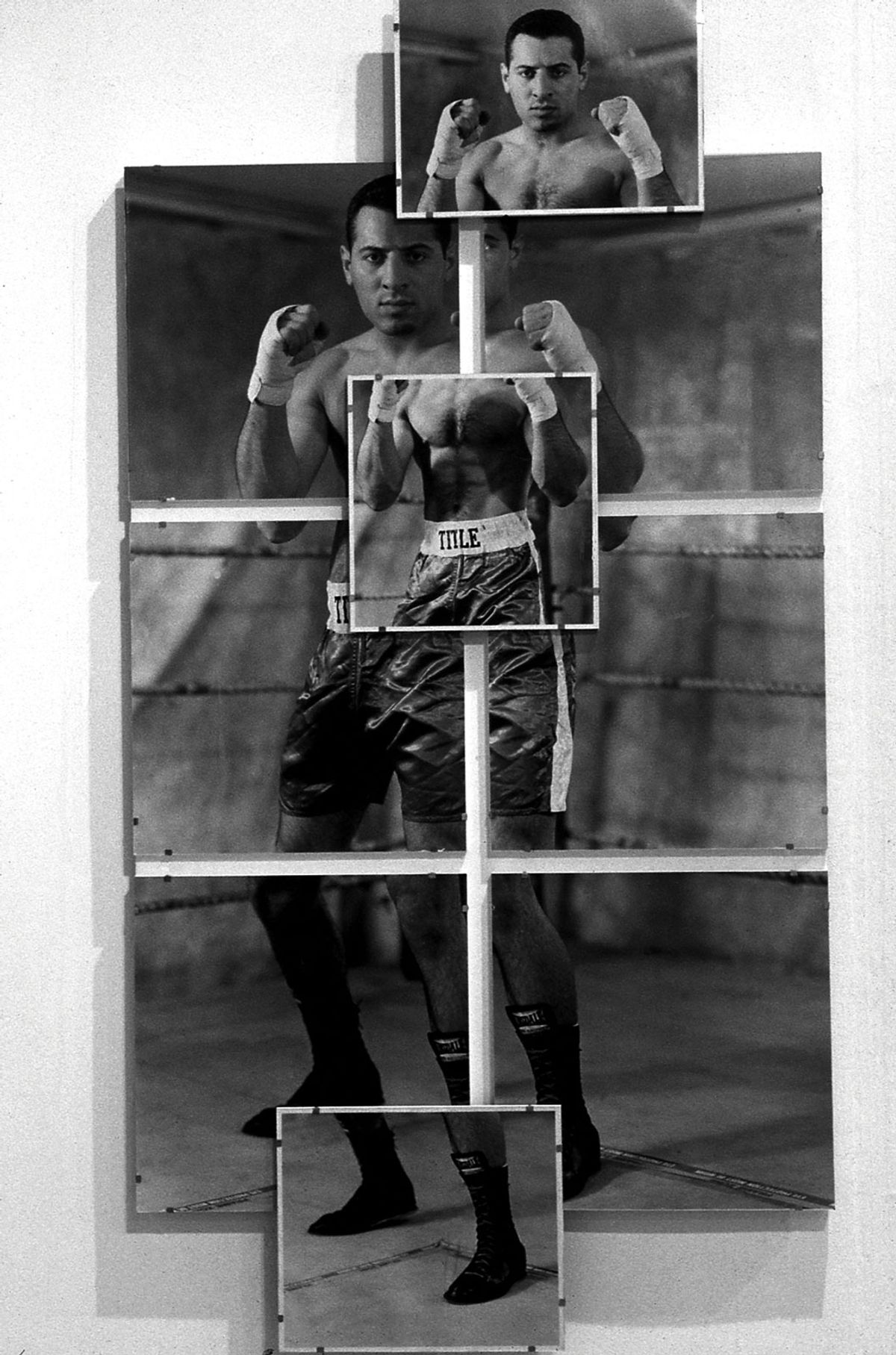 Knockout artist: a detail from Ingrid Pollard’s 1995 installation titled Contenders, a larger work that explores notions of masculinity and the male body Courtesy Ingrid Pollard