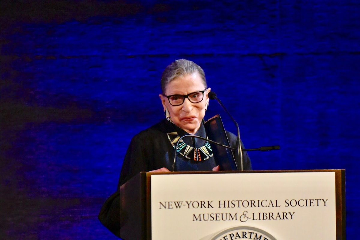 Justice Ruth Bader Ginsburg swore in new American citizens at a 2018 naturalisation ceremony held at the New-York Historical Society, saying: “We are a nation made strong by people like you.”
