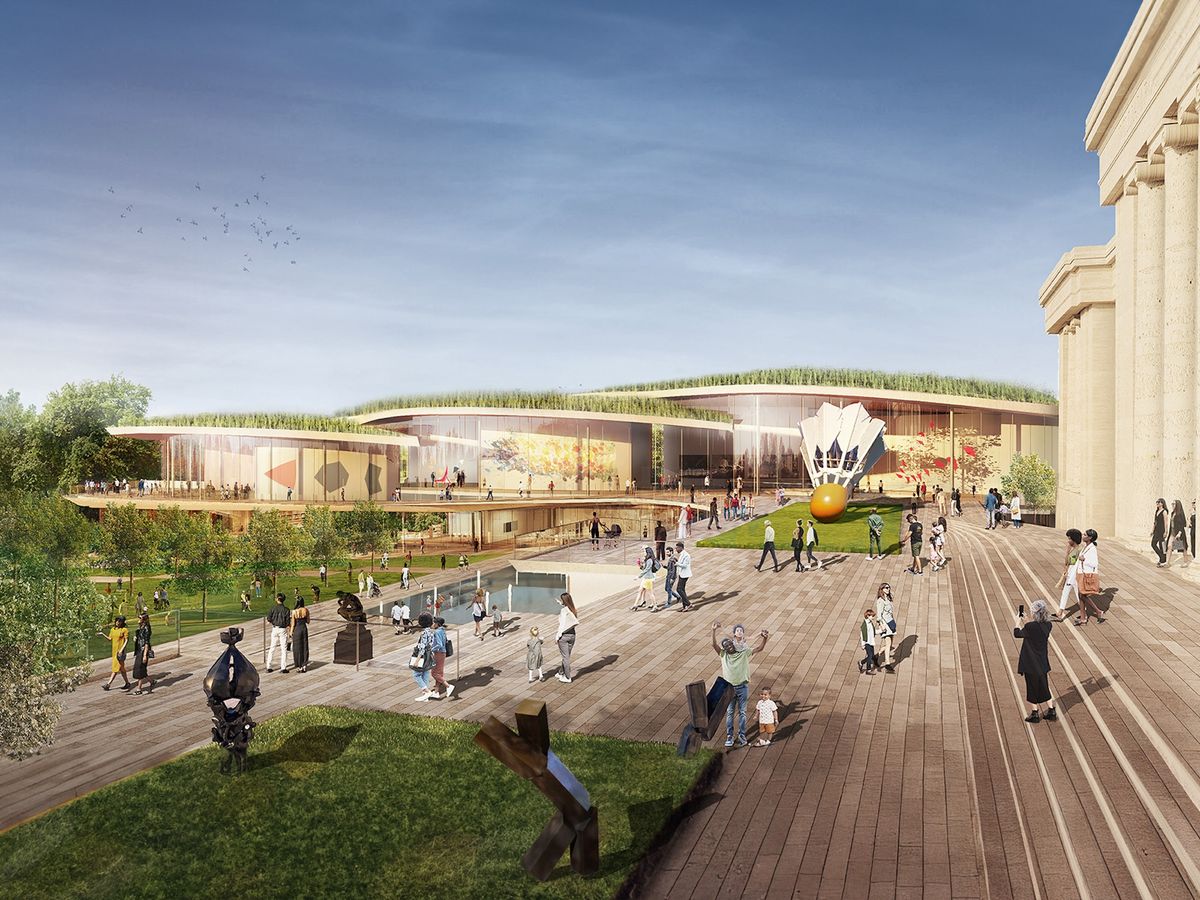Rendering of Weiss Manfredi's new wing for the Nelson-Atkins Museum of Art in Kansas City Courtesy The Nelson-Atkins Museum of Art