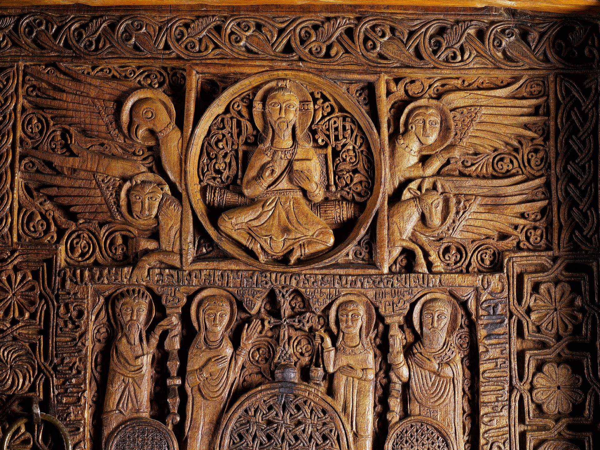 Detail of a carved door (1486) from the Church of the Holy Apostles at the Monastery of Sevan in Armenia Hrair Hawk Khatcherian and Lilit Khachatryan